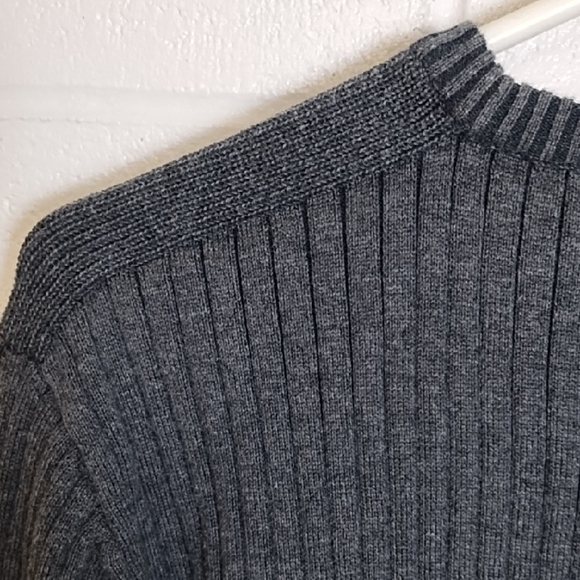 Crewneck 100% Cotton Ribbed Sweater Body Con - Picture 4 of 11